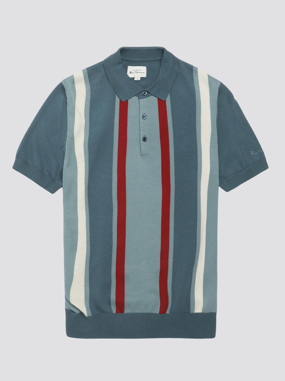 Knitwear Ben Sherman Signature Vertical Stripe Polo Turquoise | VXB-30808728